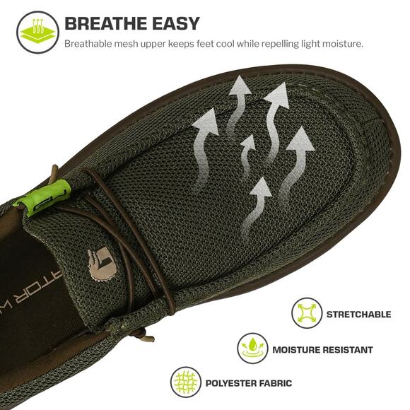 Gator Waders Mens Camp Shoes Slip On Outdoor Loafers Olive Green Size 10 - Picture 8 of 11